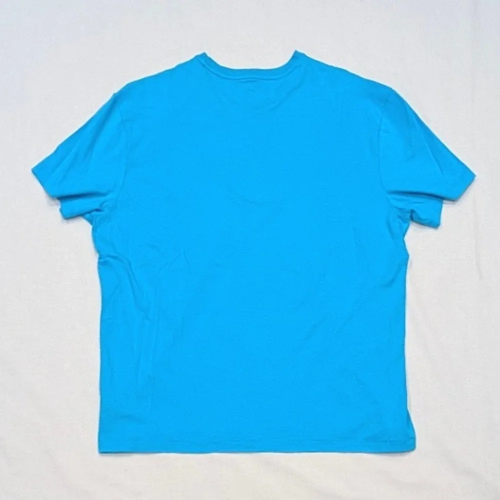 Polo Ralph Lauren Mens Blue Crewneck T-Shirt Yellow Pony Logo Large NWT